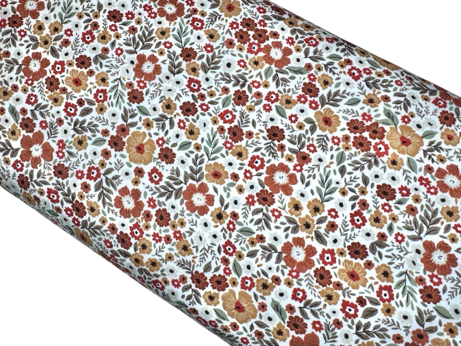 Jersey Bedruckte Blumen Rost/Senfgelb Jersey Bedruckte Blumen Rost/Senfgelb