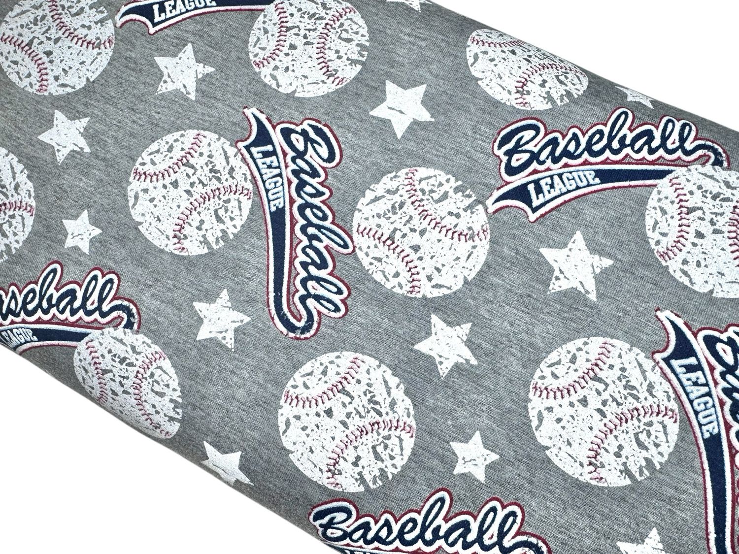 French Terry Baseball Melange Grau French Terry Baseball Melange Grau