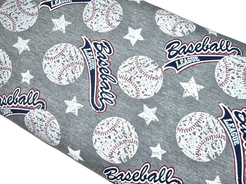 French Terry Baseball Melange Grau