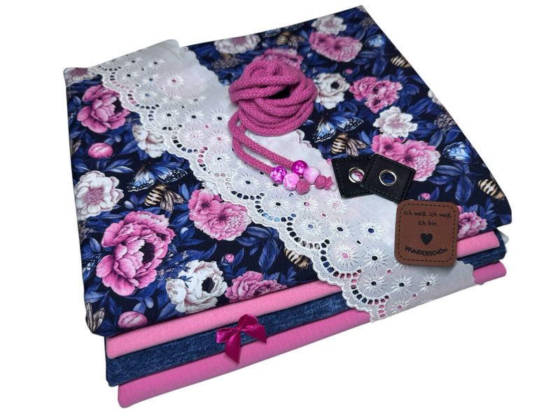 Kleines Jersey Stoffpaket Eigenproduktion Biene und Blume