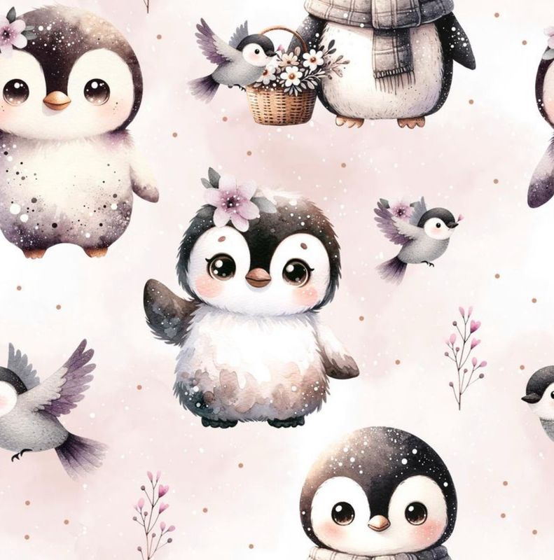 VORBESTELLUNG French Terry Niedliche Pinguine