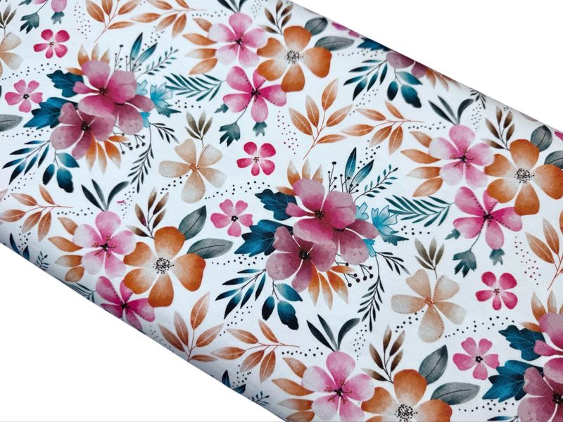 Bio Jersey Aquarellblumen