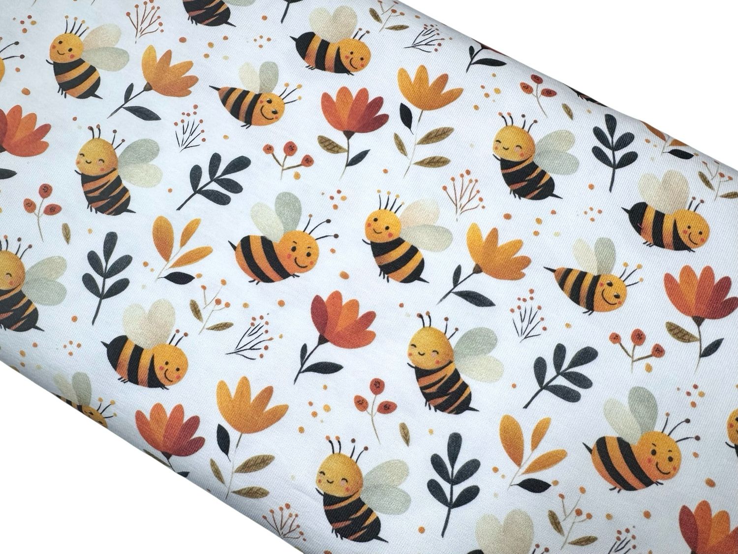 Bio Jersey Blüten und Bienchen Bio Jersey Blüten und Bienchen