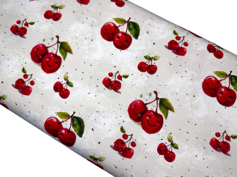 Bio Jersey Kirschen auf Beige