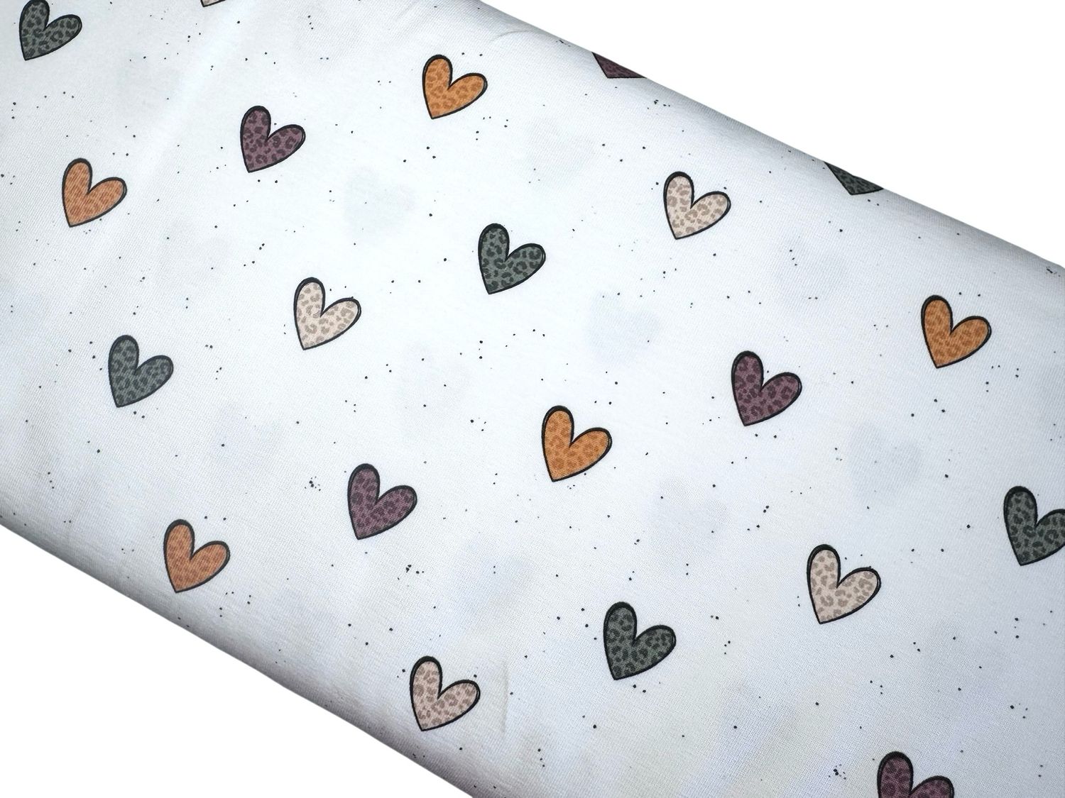 Bio Jersey Leoprint Herzen und Punkte Bio Jersey Leoprint Herzen und Punkte