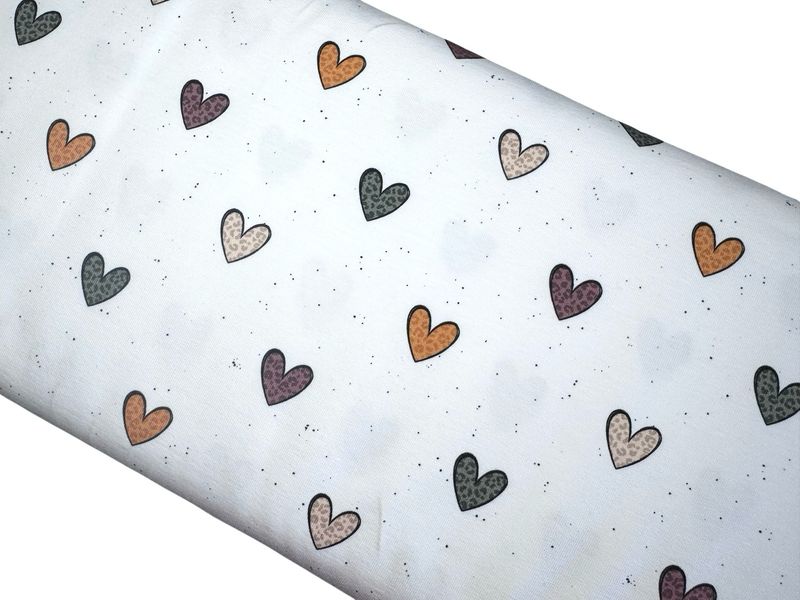 Bio Jersey Leoprint Herzen und Punkte