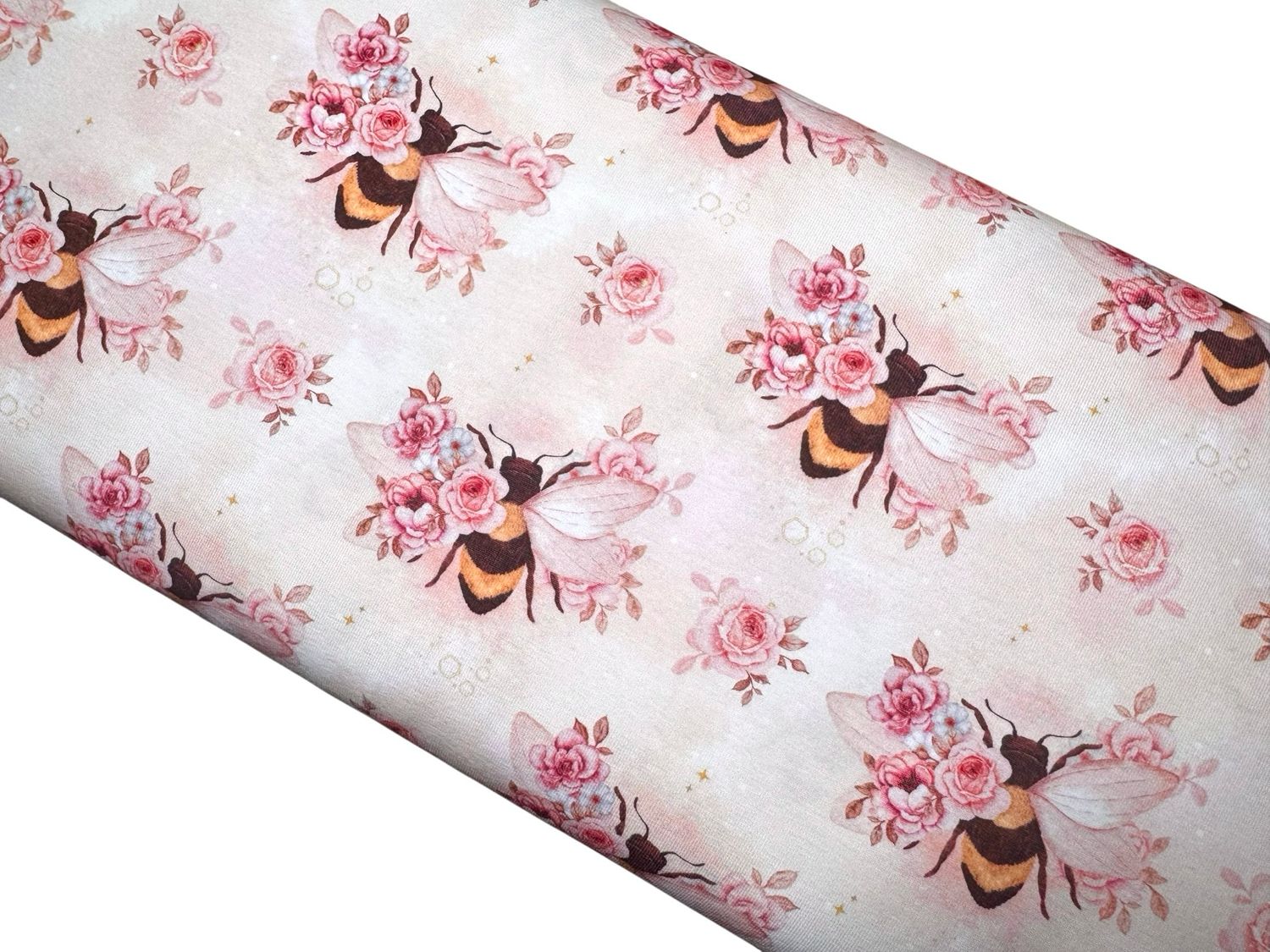 Bio Jersey Florale Biene auf Rouge