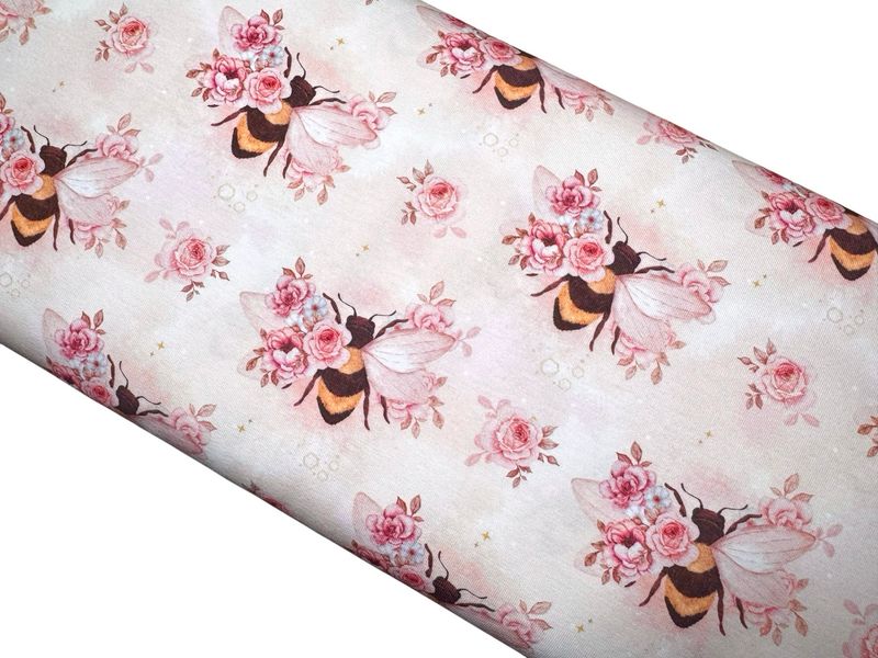 Bio Jersey Florale Biene auf Rouge