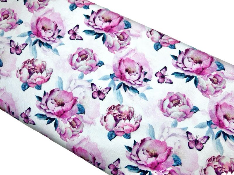 Bio Jersey Butterfly Garden Pink