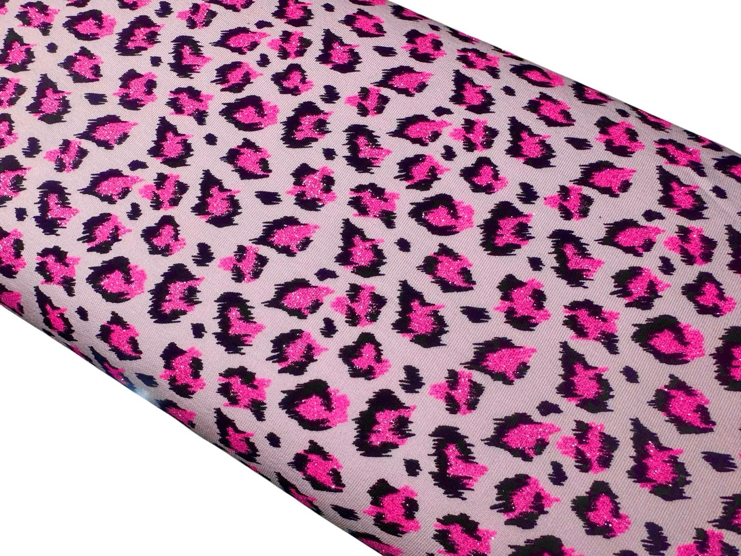 French Terry Neon Glitzer Leoprint
