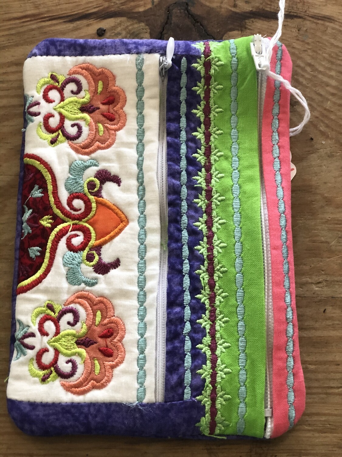 Handmade Embroidered Pouch by Marie Jacappo Allen