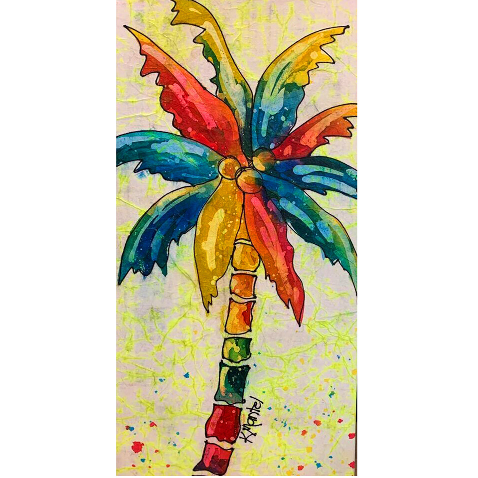 Batik on canvas by Kathy Mantel