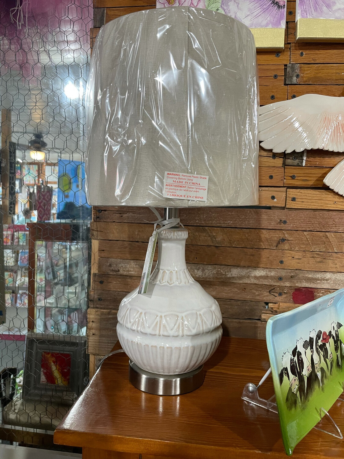 White Ceramic  Lamp.