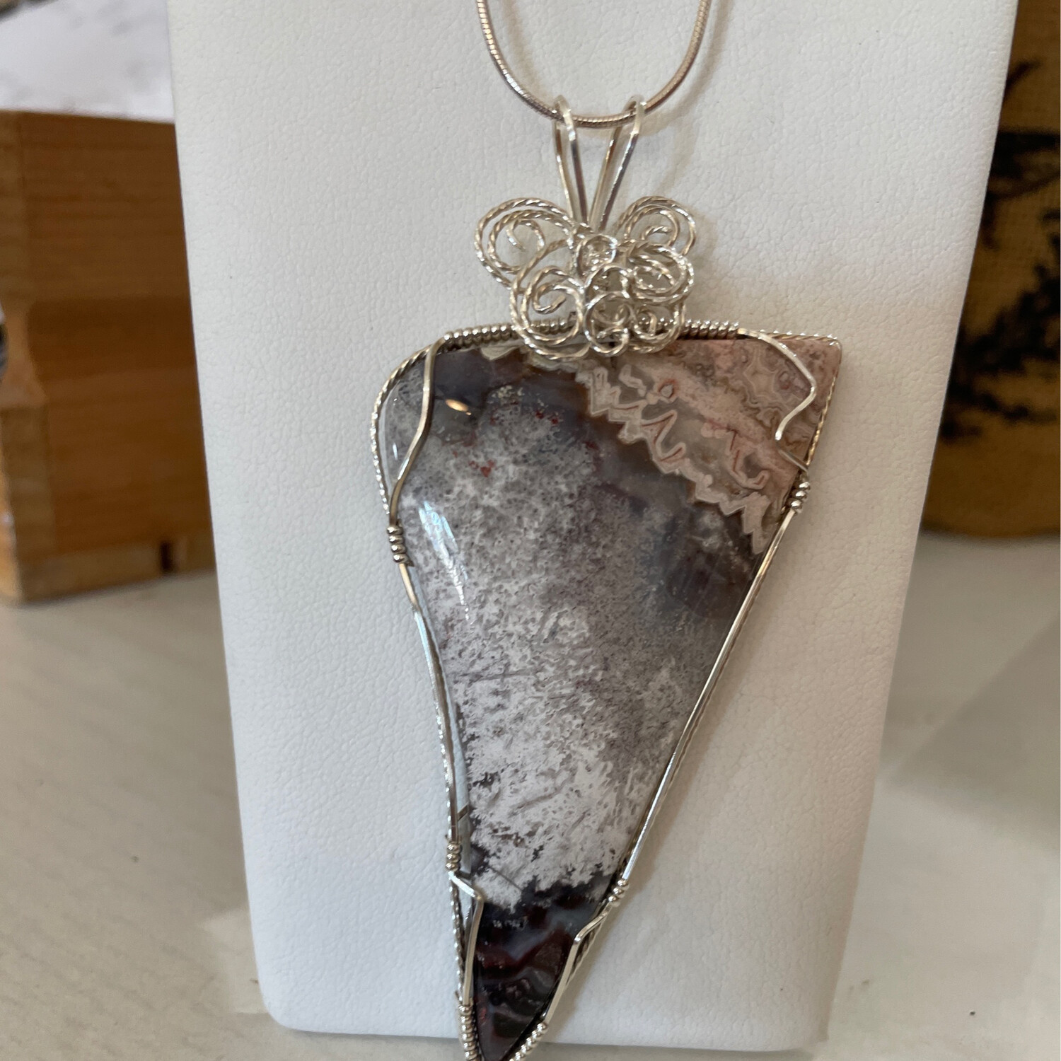 Polished Stone And Sterling Silver. Handmade By Gwen Hertz