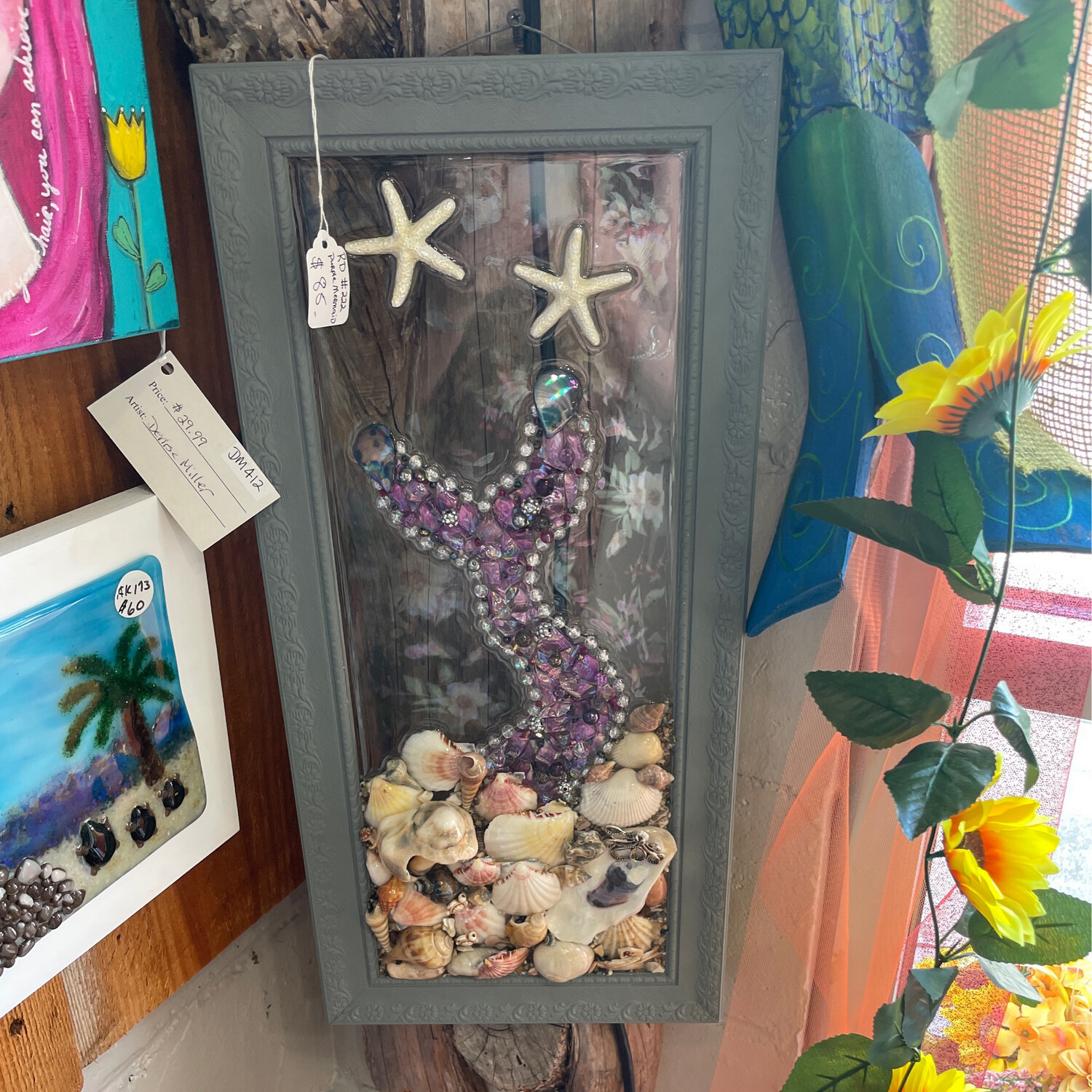 Resin and Shell Art Mermaid Tail