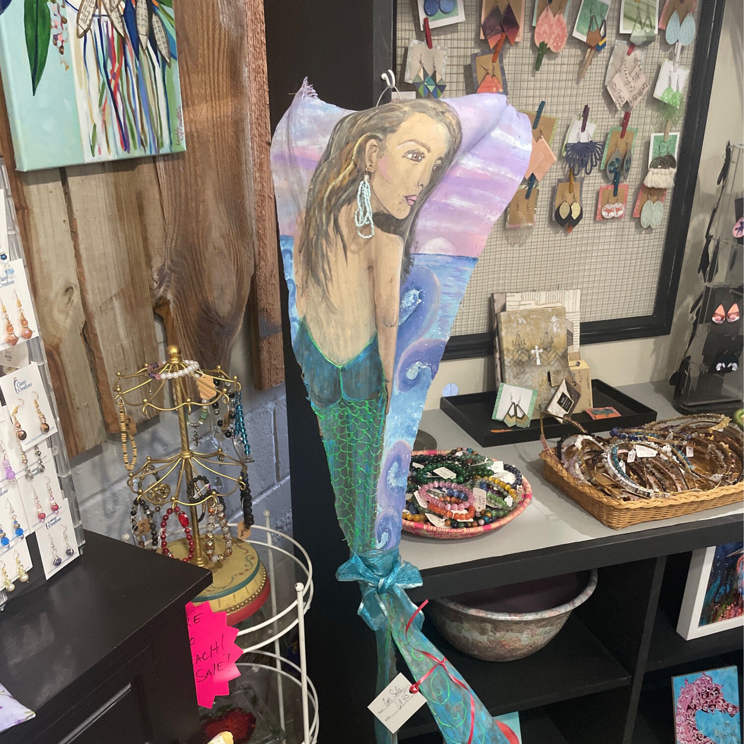 Hand painted Mermaid Palm Frond