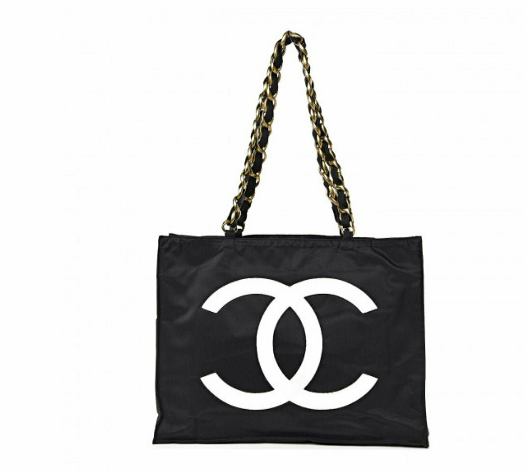 chanel large black tote handbag