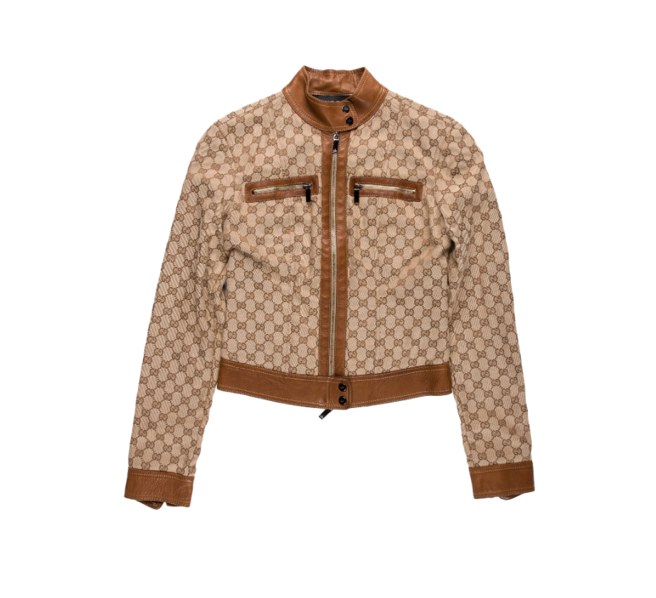Gucci Authenticated Leather Jacket