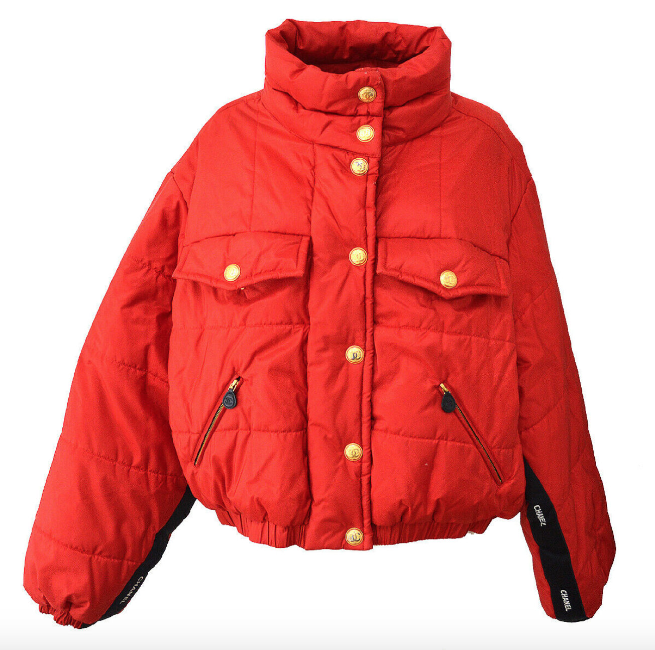 contrast puffer jacket