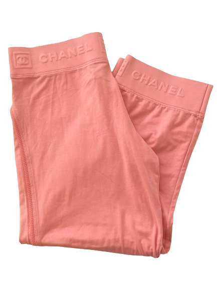 CHANEL CC LOGO MONOGRAM PINK BIKER SPORT SHORTS FR 36 / US 4