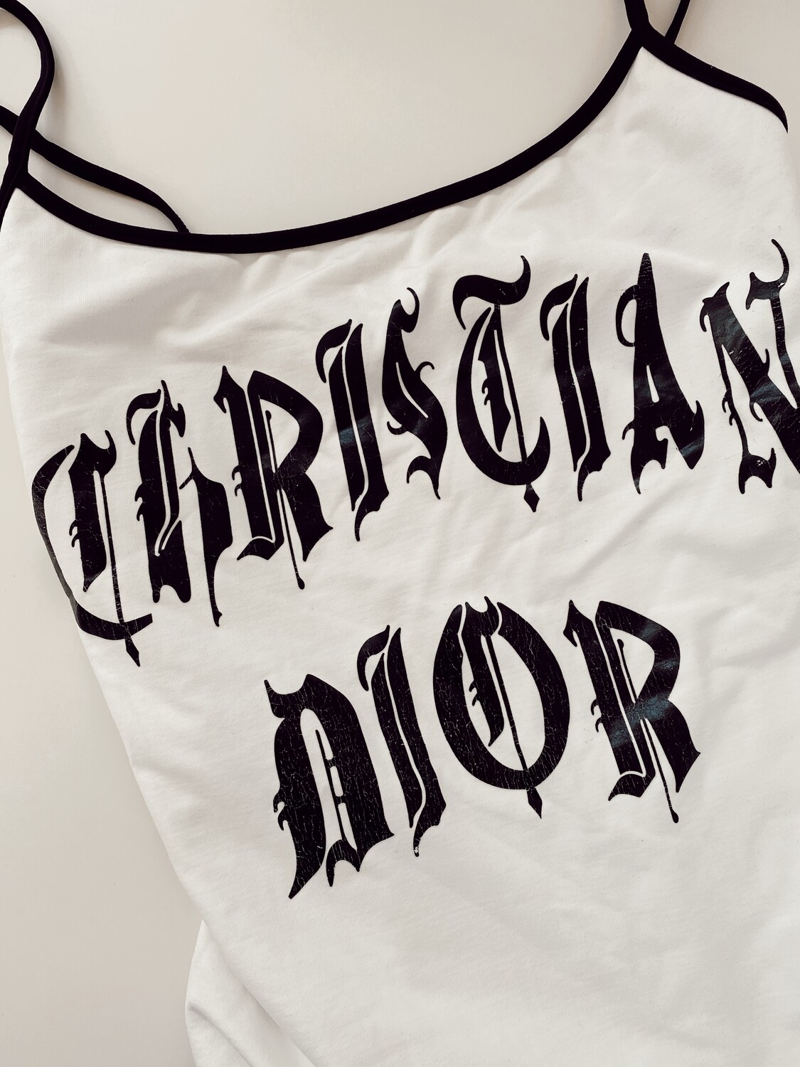 VINTAGE CHRISTIAN DIOR GOTHIC BODYSUIT BLACK WHITE ONE PIECE FR 40