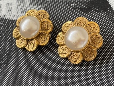 Christian Dior Vintage Faux Pearl Clip-On Earrings - White, Gold