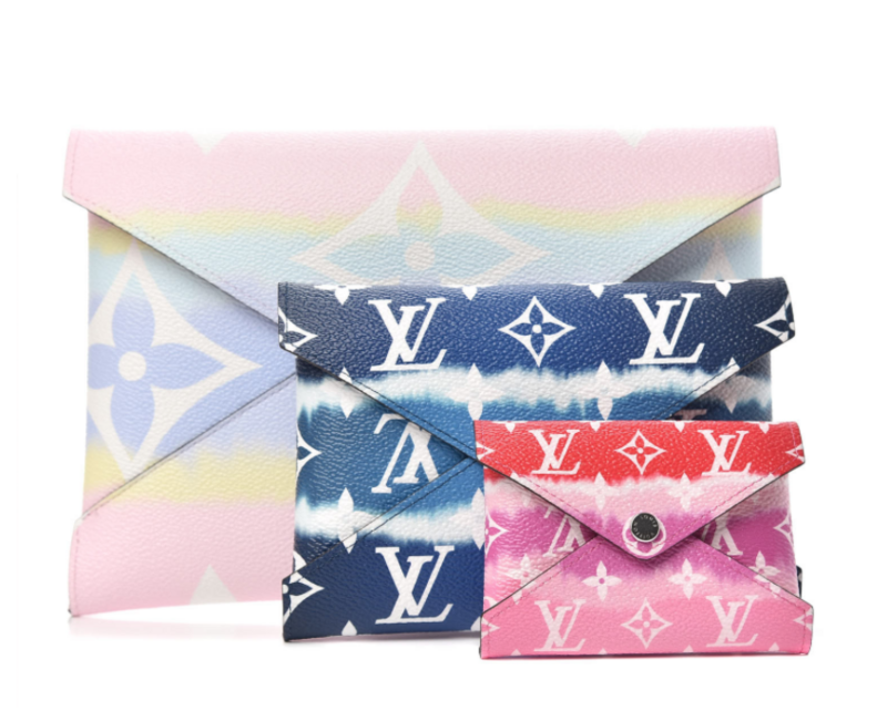 LOUIS VUITTON LV MONOGRAM ESCALE 3 PC POCHETTE SET