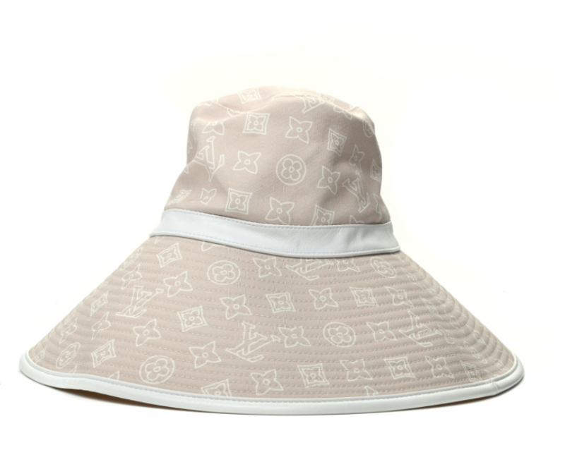 LOUIS VUITTON LV MONOGRAM WIDE BUCKET HAT BEIGE WHITE