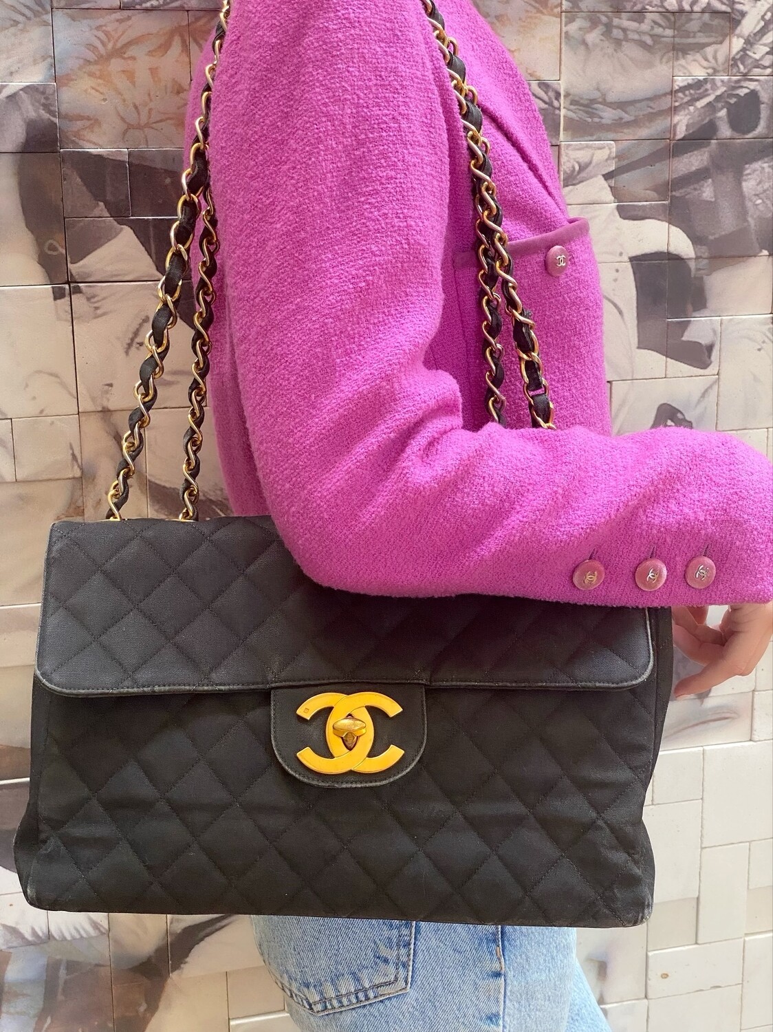 Chanel Medium Classic Double Flap Black Lambskin Shoulder Bag Excellent  Vintage  eBay
