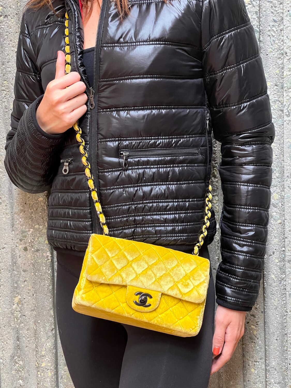 Chanel Classic Quilted Lambskin Double Flap Jumbo Bag in Yellow  Worlds  Best
