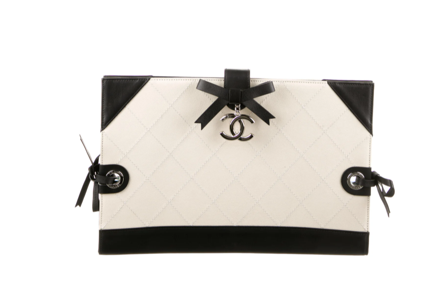 CHANEL CAVIAR LEATHER 2014 RUNWAY PORTFOLIO CLUTCH