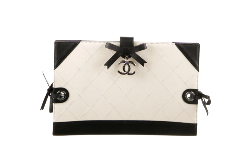 CHANEL CAVIAR LEATHER 2014 RUNWAY PORTFOLIO CLUTCH