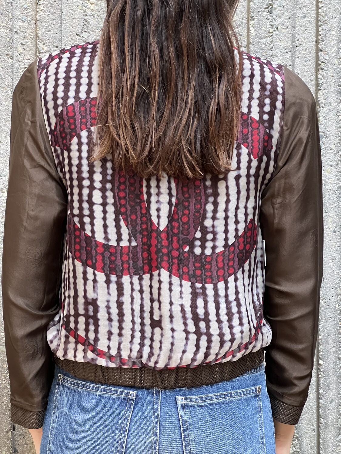 CHANEL VINTAGE 99P BROWN JACKET WITH CC LOGO FR 34