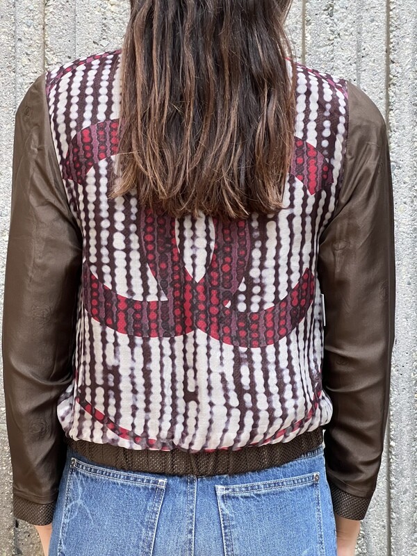 CHANEL VINTAGE 99P BROWN JACKET WITH CC LOGO FR 34
