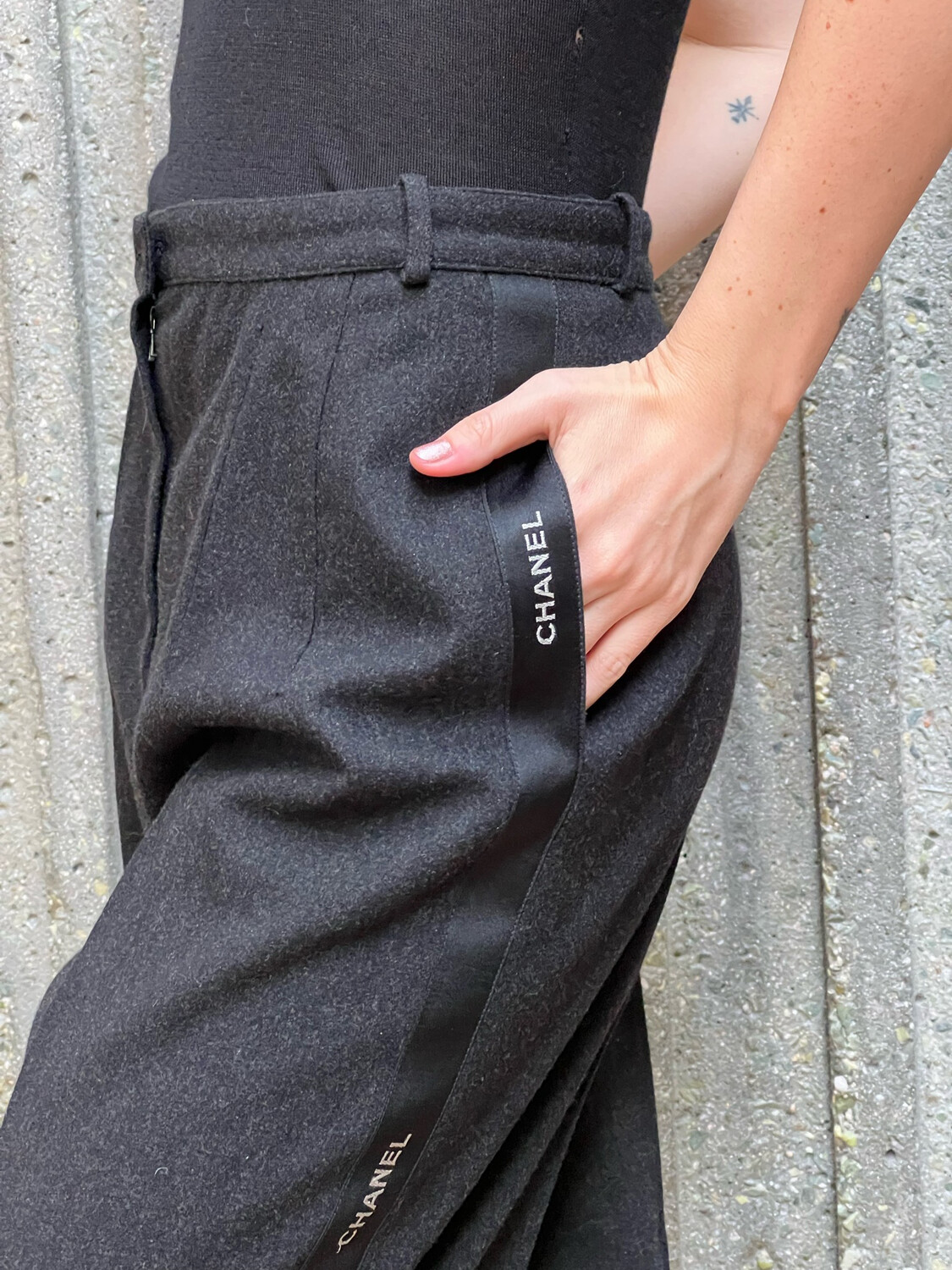 Vintage Chanel Black Linen Pants