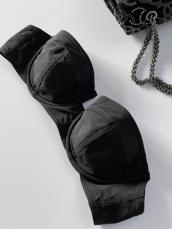 GUCCI VINTAGE 1999 TOM FORD BLACK BRALETTE BRA CROP TOP