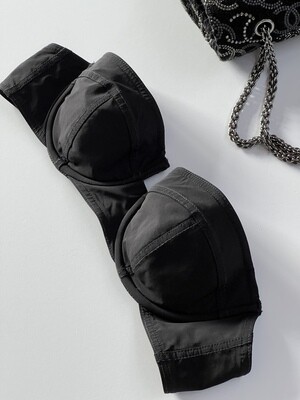 GUCCI VINTAGE 1999 TOM FORD BLACK BRALETTE BRA CROP TOP