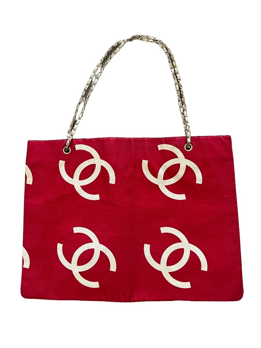 Chanel Red Quilted Caviar Leather Grand Shopping Tote Bag  Yoogis Closet