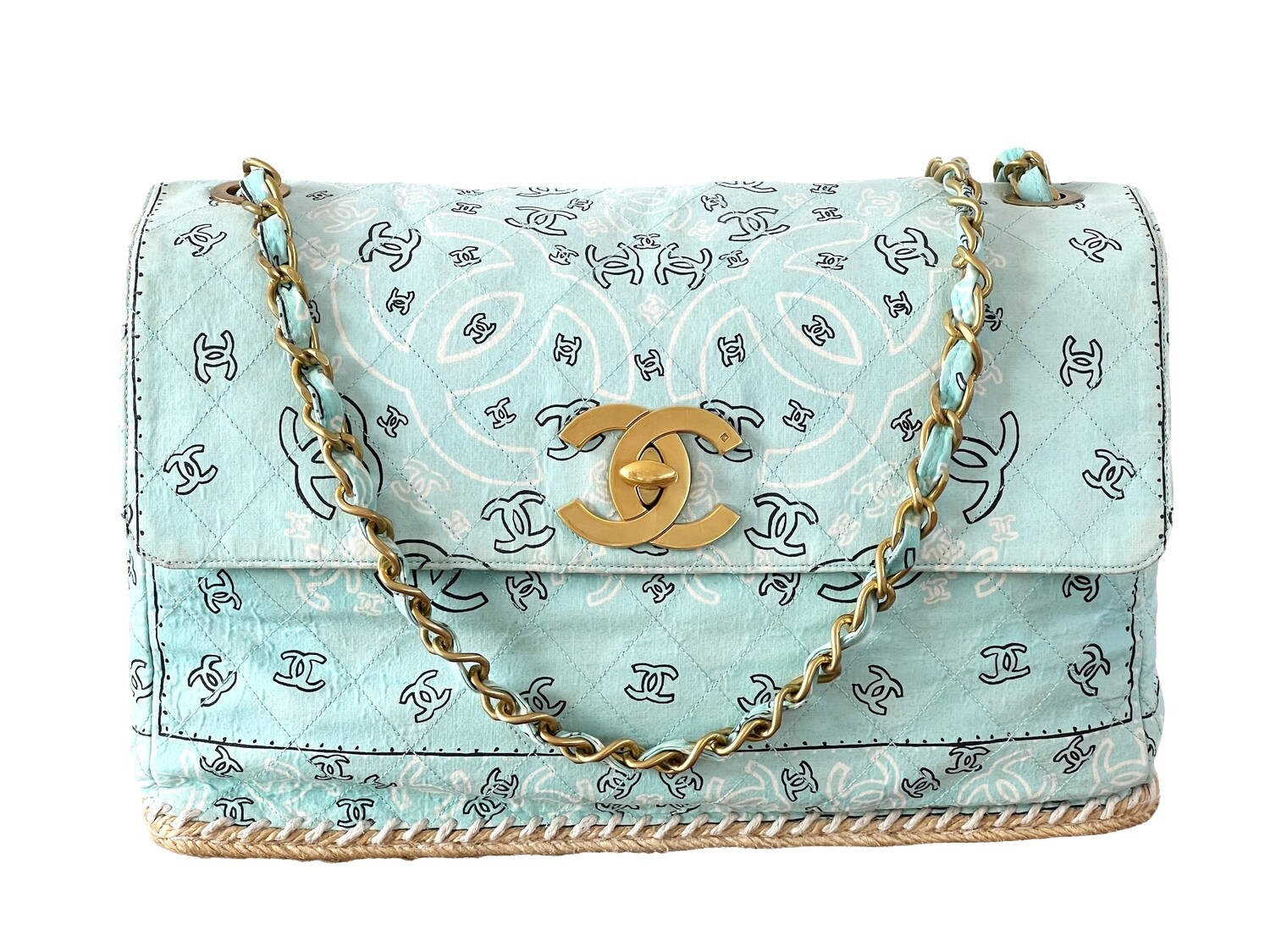 Chanel Paris-Dallas Bandana Flap Bag Quilted Canvas Medium |  