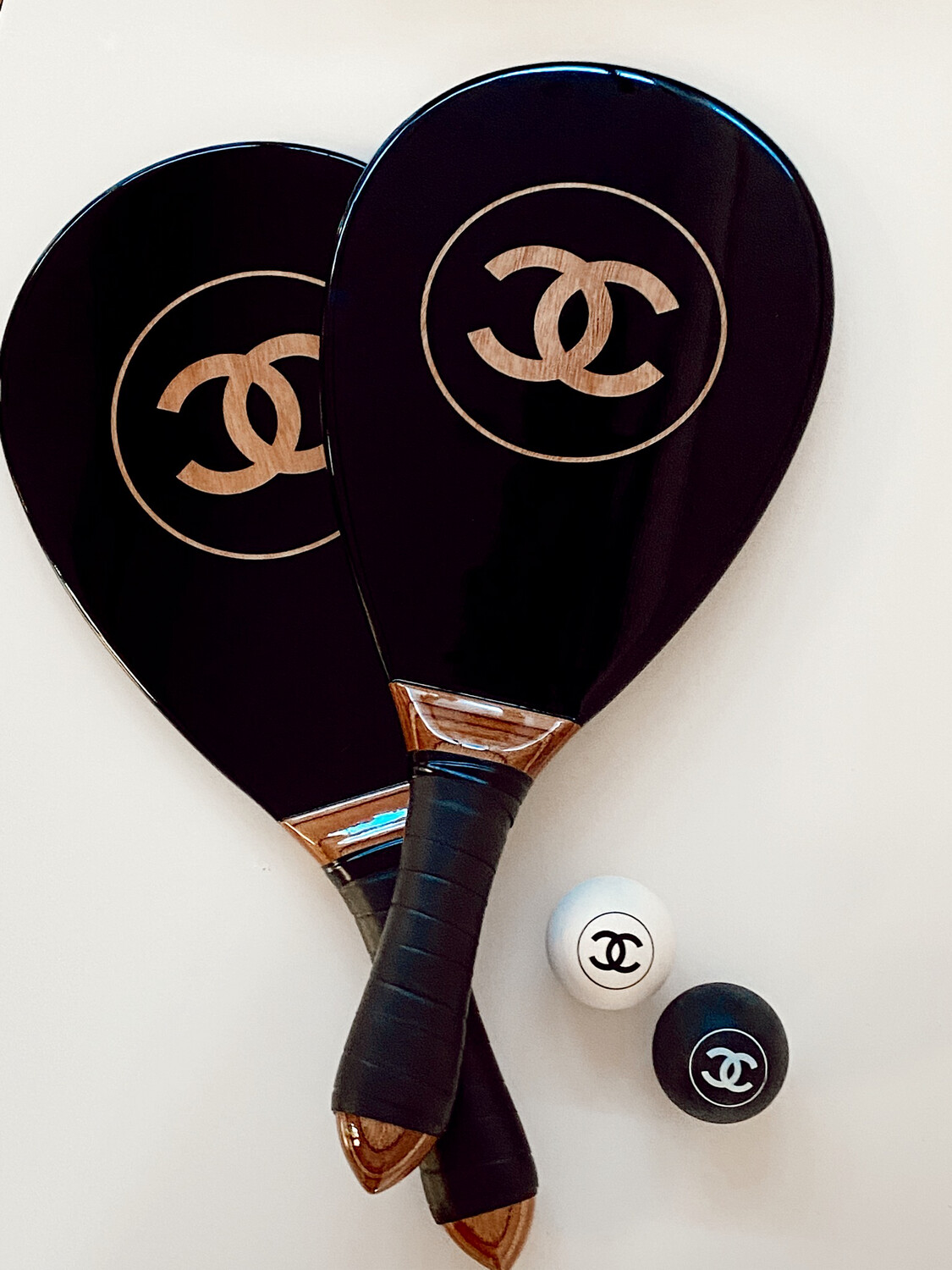 RARE VINTAGE CHANEL CC PING PONG SET WITH BOX