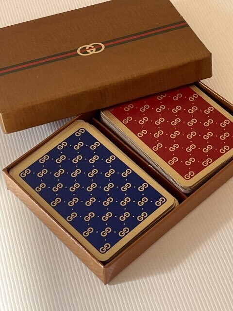 VINTAGE GUCCI GG MONOGRAM PLAYING CARDS IN BOX