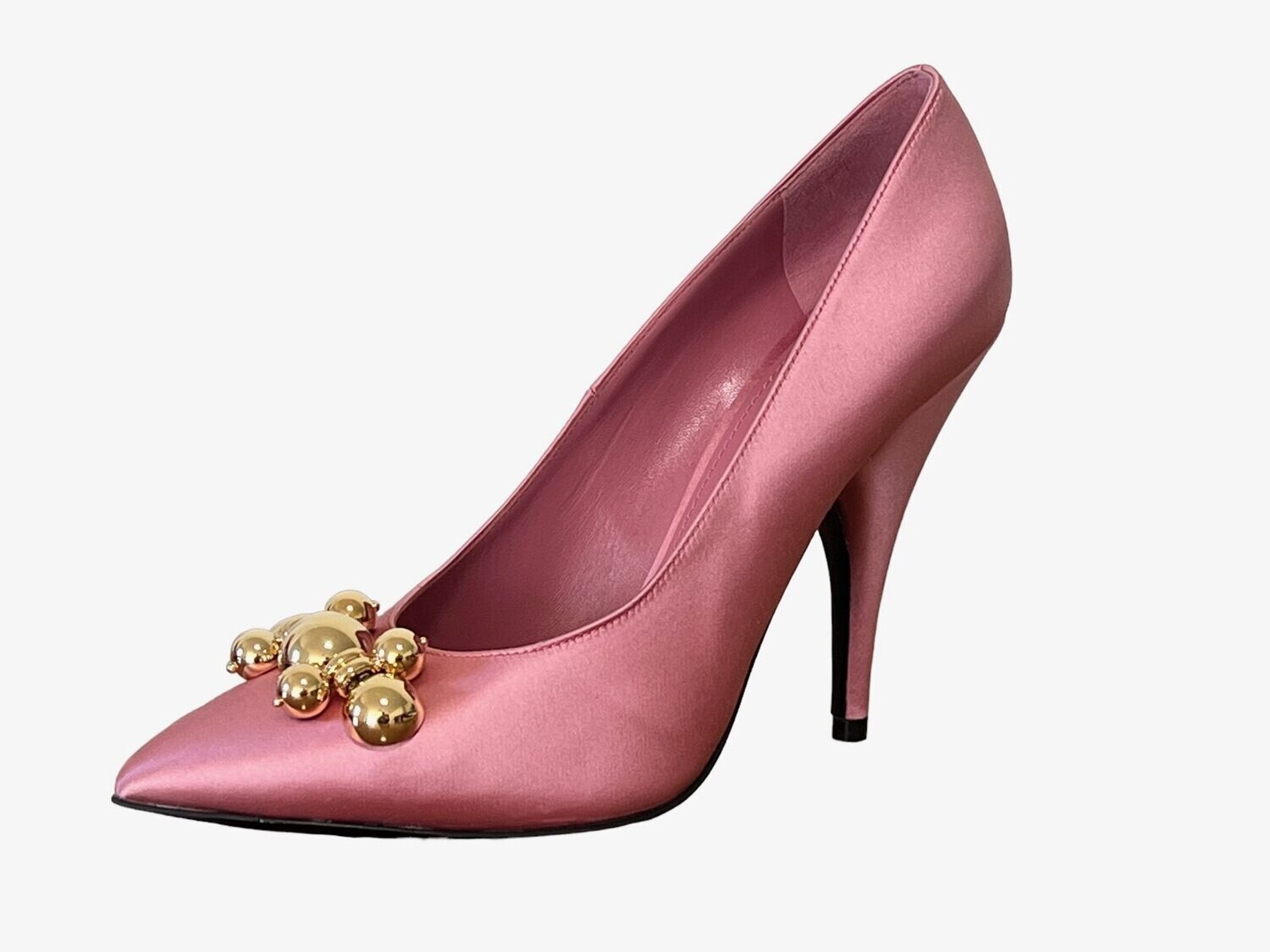 PRADA PINK SATIN GOLD EMBELLISHED PUMPS HEELS IT 38.5