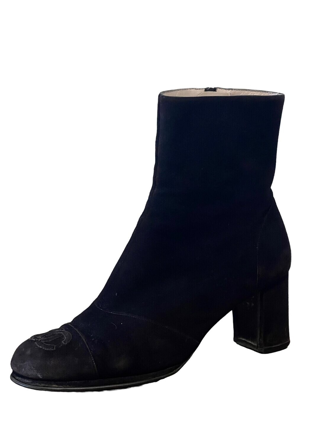 VINTAGE CHANEL CC BROWN SUEDE BOOTS IT 38.5 / 7.5 - 8