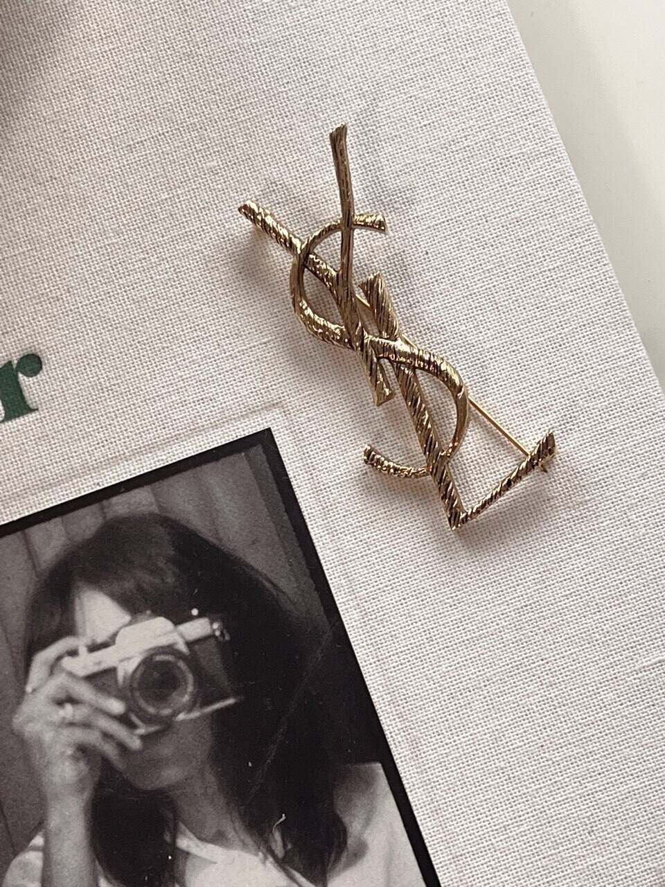 BujorJapan Vintage Ysl Yves Saint Laurent Brooch Pin, Ysl Logo Brooch, Gold Tone Brooch Pin, Vintage Jewelry, Jewelry Brooch, Jewelry for Women