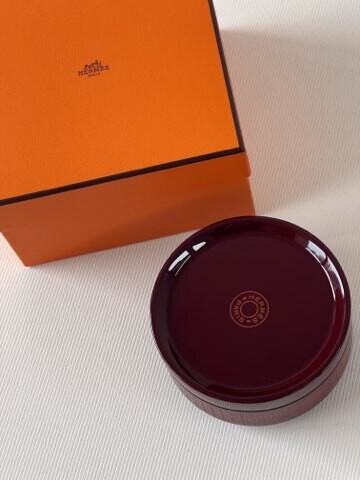 HERMES LACQUERED WOOD SMALL BOUDOIR BOX CATCH ALL COVERED DISH