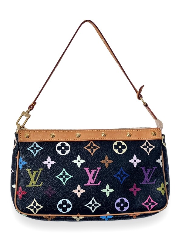 LOUIS VUITTON VINTAGE BLACK MULTICOLOR POCHETTE