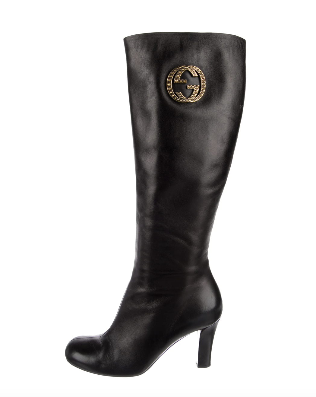 GUCCI GG BLACK LEATHER TALL RIDING BOOTS IT 39 / US 8.5 - 9
