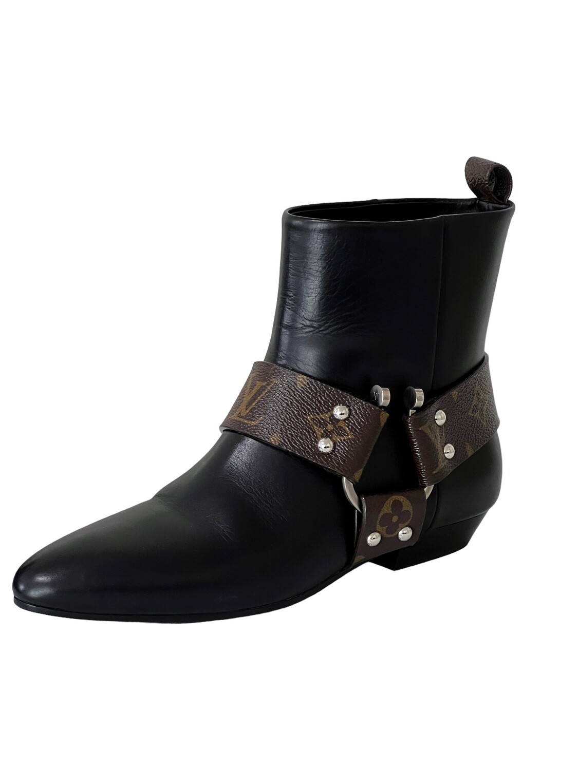 LOUIS VUITTON LV MONOGRAM HARNESS ANKLE SHORT BOOTS 37.5