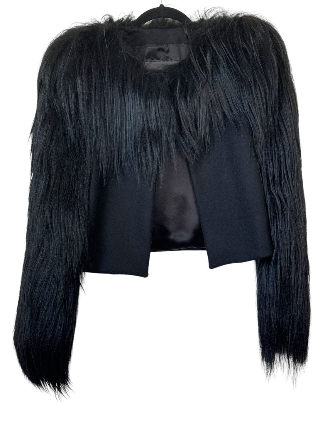 BOTTEGA VENETA BLACK WOOL & FUR JACKET COAT BOTTEGA VENETA BLACK WOOL & FUR JACKET COAT