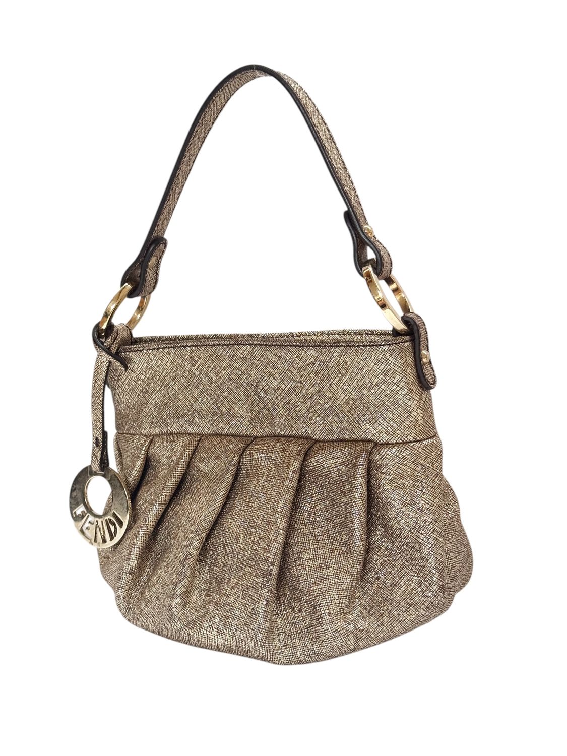 FENDI VINTAGE MINI CHEF METALLIC BAG WITH CHARM